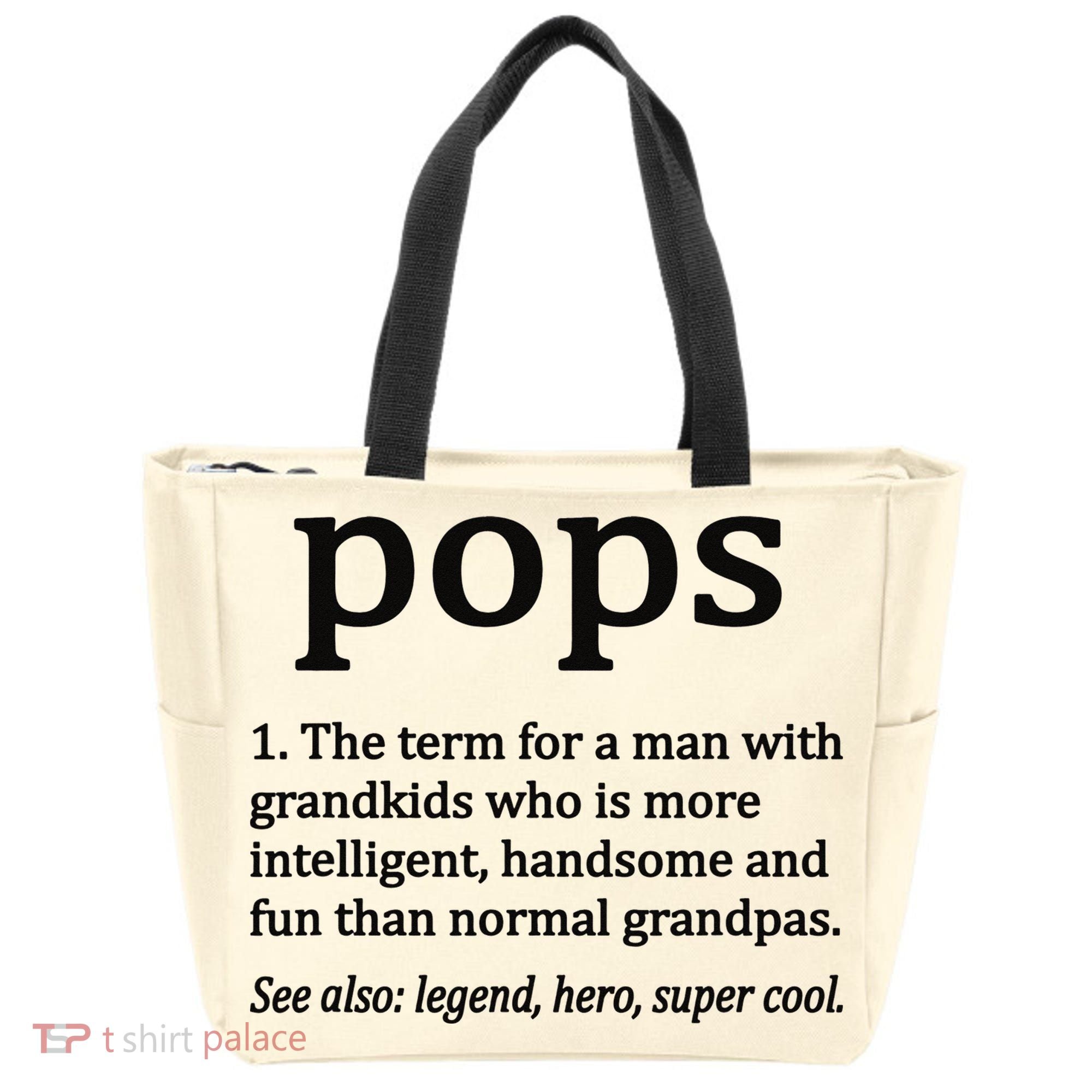 Pops Definition Funny Pops Grandpa Tote Bag