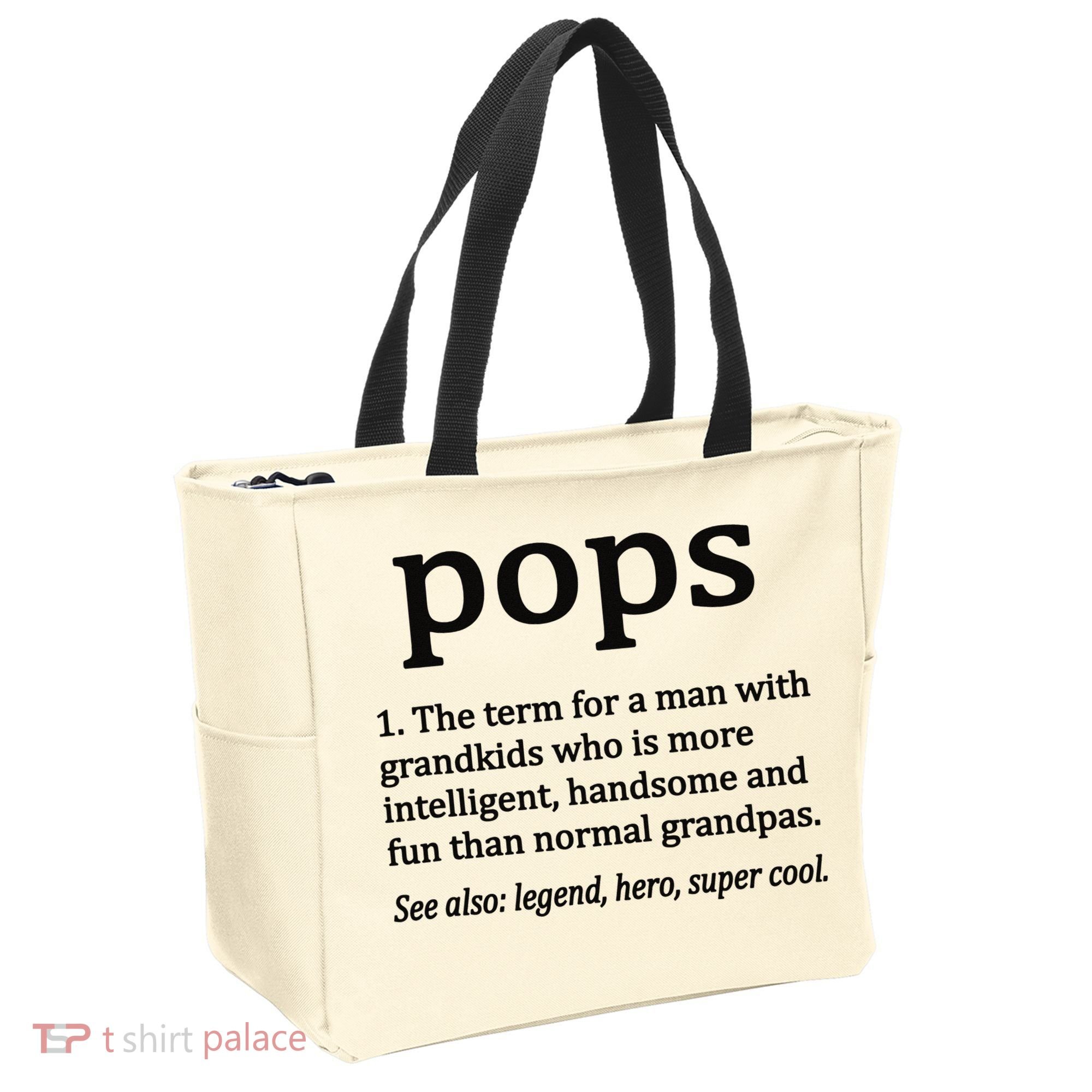 Pops Definition Funny Pops Grandpa Tote Bag