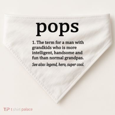 Pops Definition Funny Pops Grandpa USA-Made Doggie Bandana