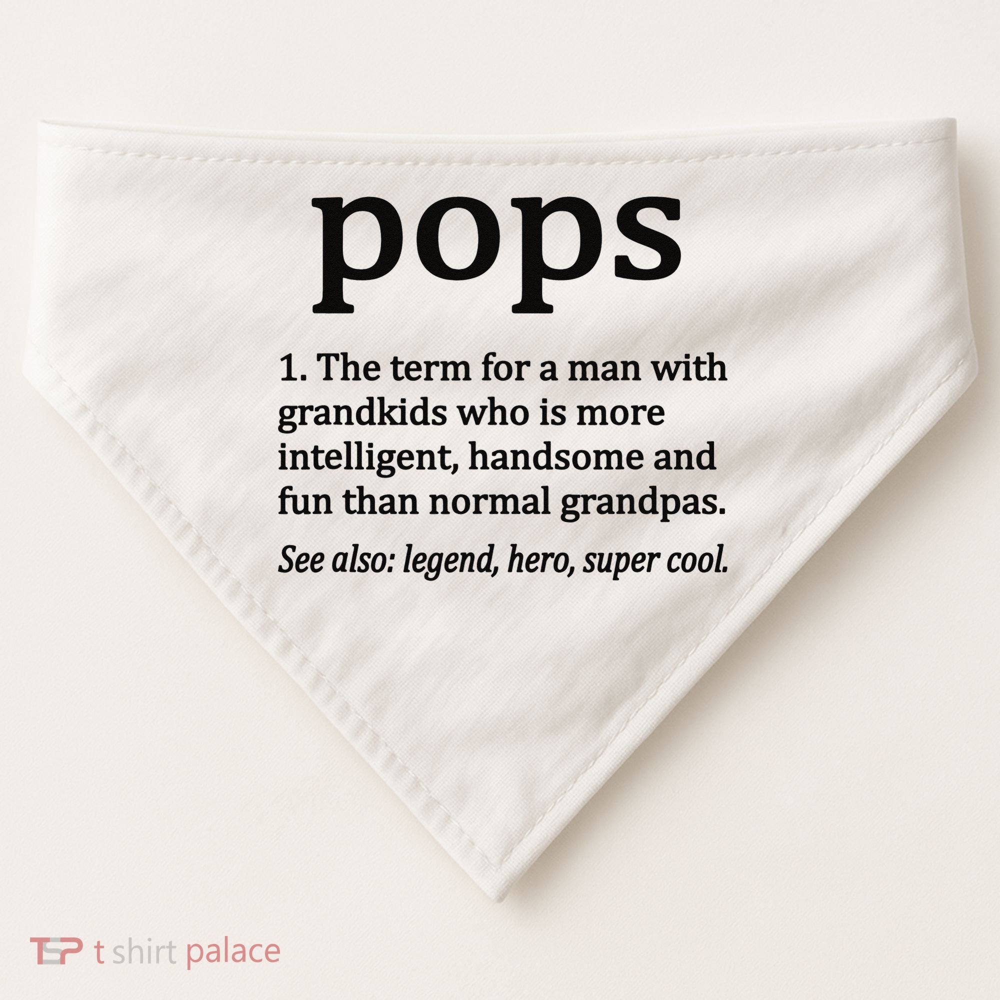 Pops Definition Funny Pops Grandpa USA-Made Doggie Bandana