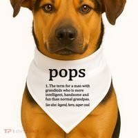 Pops Definition Funny Pops Grandpa USA-Made Doggie Bandana thumb 1