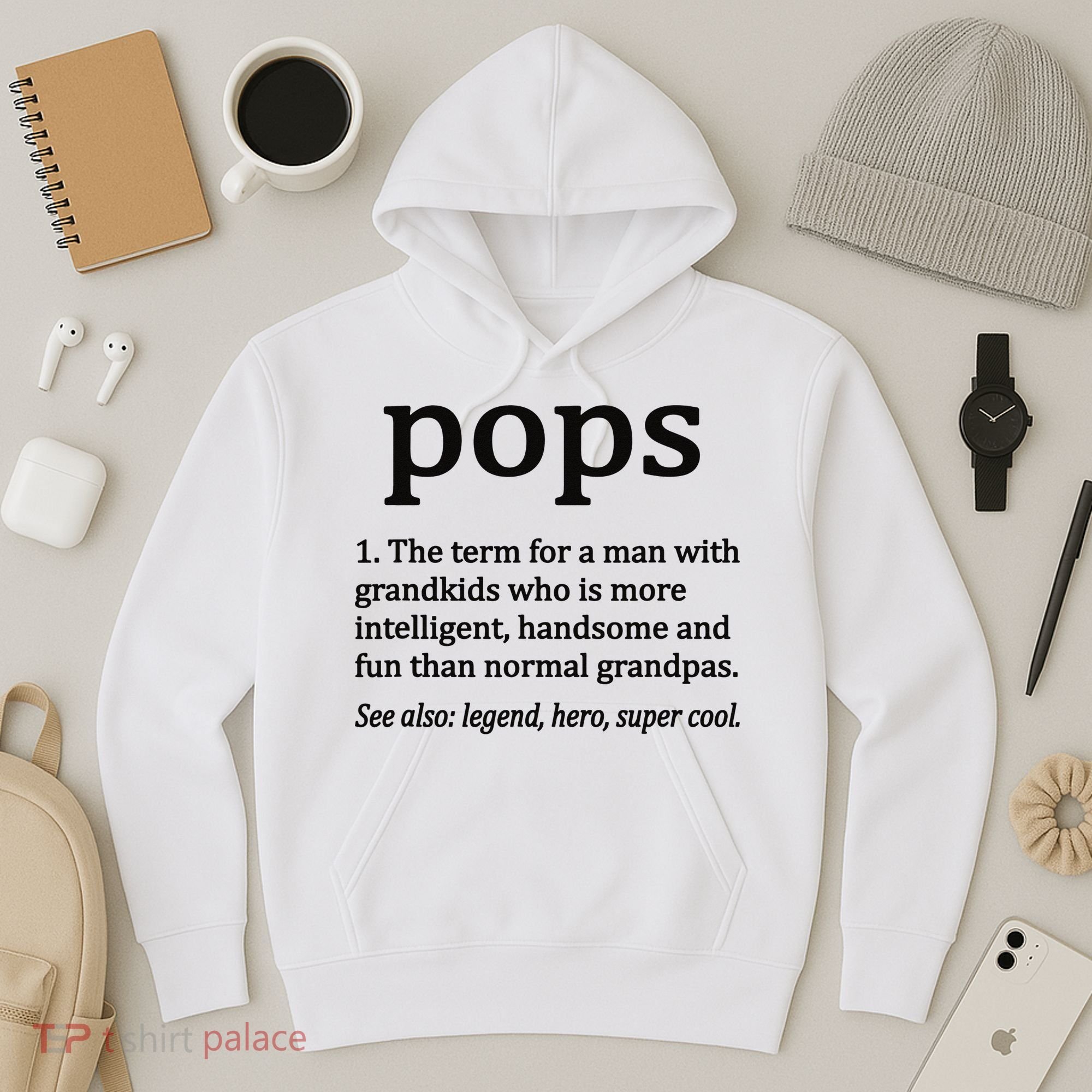Pops Definition Funny Pops Grandpa Hoodie
