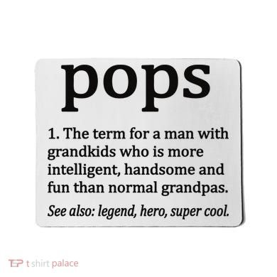 Pops Definition Funny Pops Grandpa Mousepad