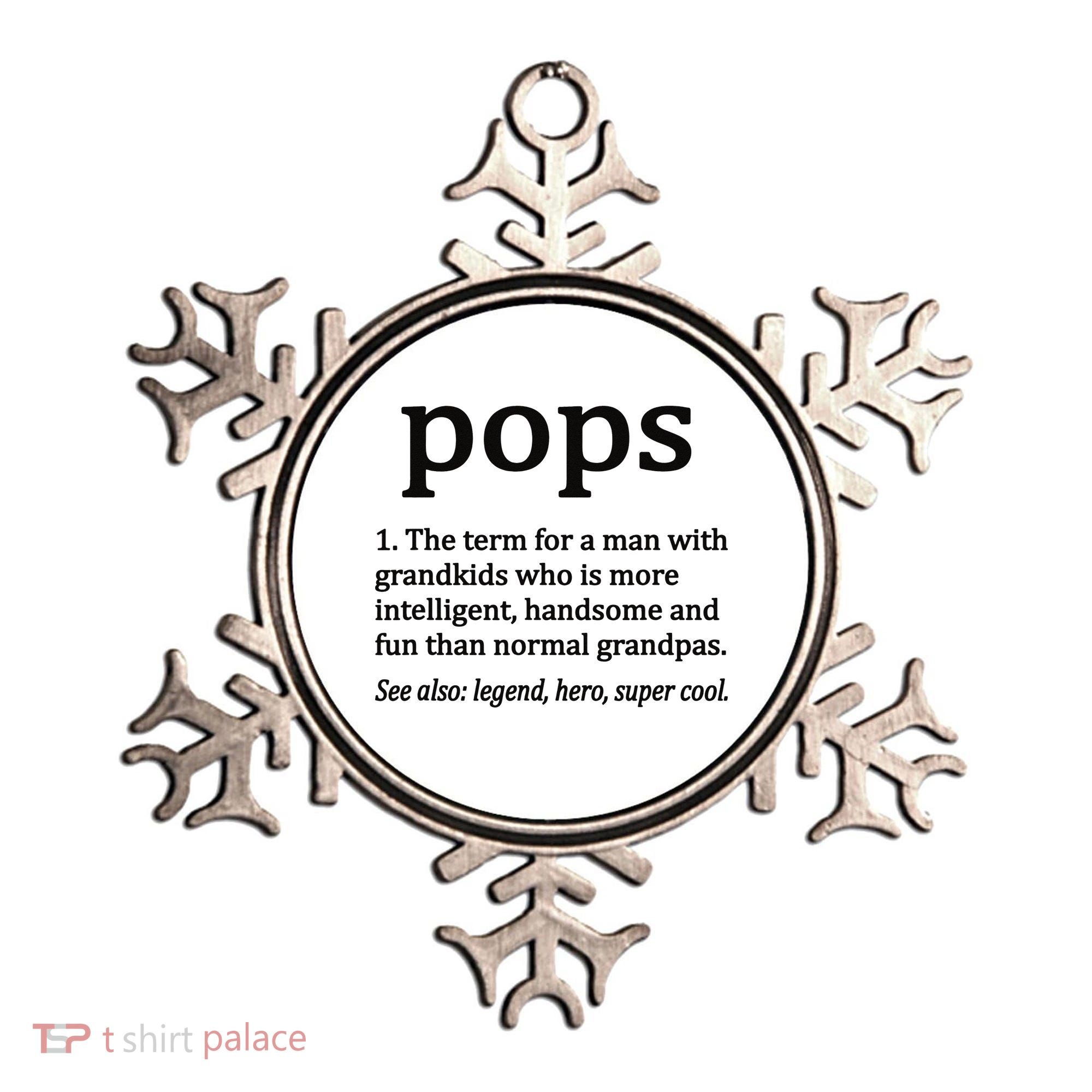 Pops Definition Funny Pops Grandpa Ornament