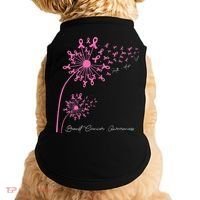 Pink Dandelion Faith Hope Love Breast Cancer Awareness Doggie Tank thumb 0