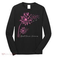 Pink Dandelion Faith Hope Love Breast Cancer Awareness Long Sleeve Shirt thumb 0