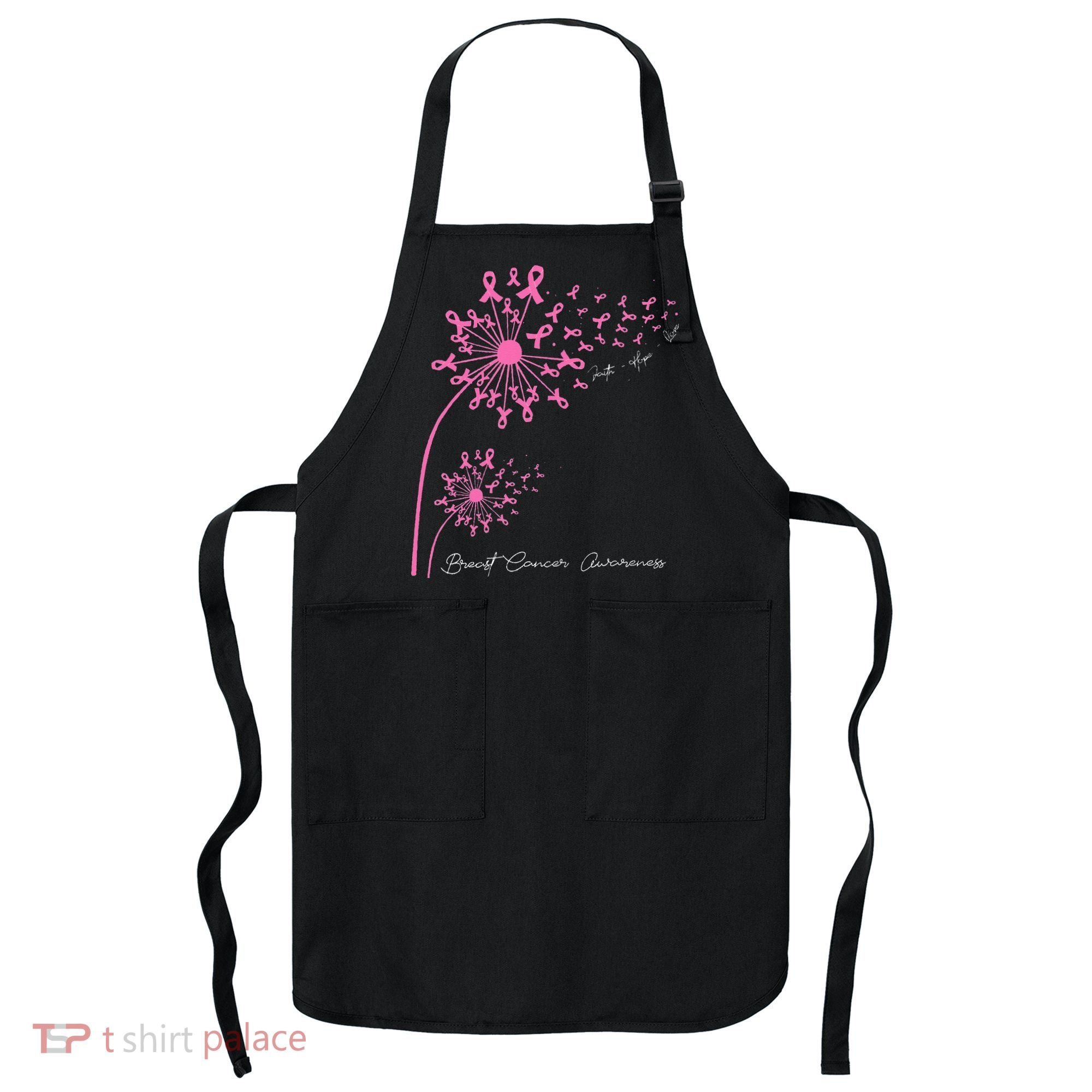 Pink Dandelion Faith Hope Love Breast Cancer Awareness Apron