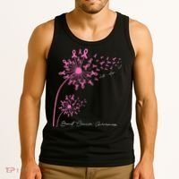 Pink Dandelion Faith Hope Love Breast Cancer Awareness Tank Top thumb 3