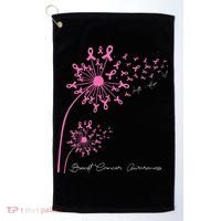 Pink Dandelion Faith Hope Love Breast Cancer Awareness Golf Towel thumb 0