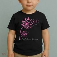 Pink Dandelion Faith Hope Love Breast Cancer Awareness Toddler T-Shirt thumb 2