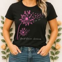 Pink Dandelion Faith Hope Love Breast Cancer Awareness Women's T-Shirt thumb 2