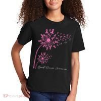 Pink Dandelion Faith Hope Love Breast Cancer Awareness Kids T-Shirt thumb 2