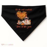 Pug Dog Fall Thanksgiving Most Wonderful Time Of The Year Gift USA-Made Doggie Bandana thumb 0