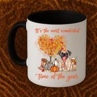 Pug Dog Fall Thanksgiving Most Wonderful Time Of The Year Gift Coffee Mug thumb 2
