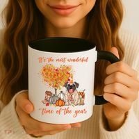 Pug Dog Fall Thanksgiving Most Wonderful Time Of The Year Gift Coffee Mug thumb 3