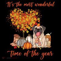 Pug Dog Fall Thanksgiving Most Wonderful Time Of The Year Gift Coffee Mug thumb 5