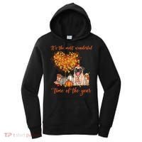 Pug Dog Fall Thanksgiving Most Wonderful Time Of The Year Gift Women's Hoodie thumb 0