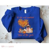Pug Dog Fall Thanksgiving Most Wonderful Time Of The Year Gift Sweatshirt thumb 2