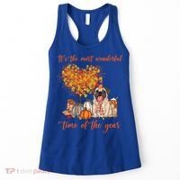 Pug Dog Fall Thanksgiving Most Wonderful Time Of The Year Gift Women's Tank Top thumb 0