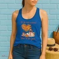Pug Dog Fall Thanksgiving Most Wonderful Time Of The Year Gift Women's Tank Top thumb 2
