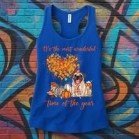 Pug Dog Fall Thanksgiving Most Wonderful Time Of The Year Gift Women's Tank Top thumb 3