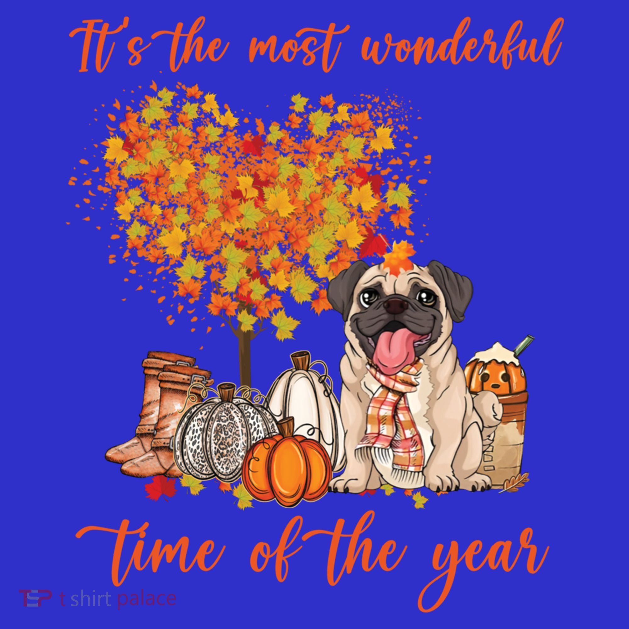 Pug Dog Fall Thanksgiving Most Wonderful Time Of The Year Gift Baby Bodysuit