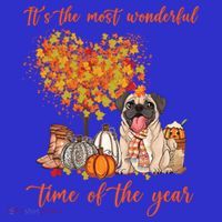 Pug Dog Fall Thanksgiving Most Wonderful Time Of The Year Gift Tank Top thumb 6