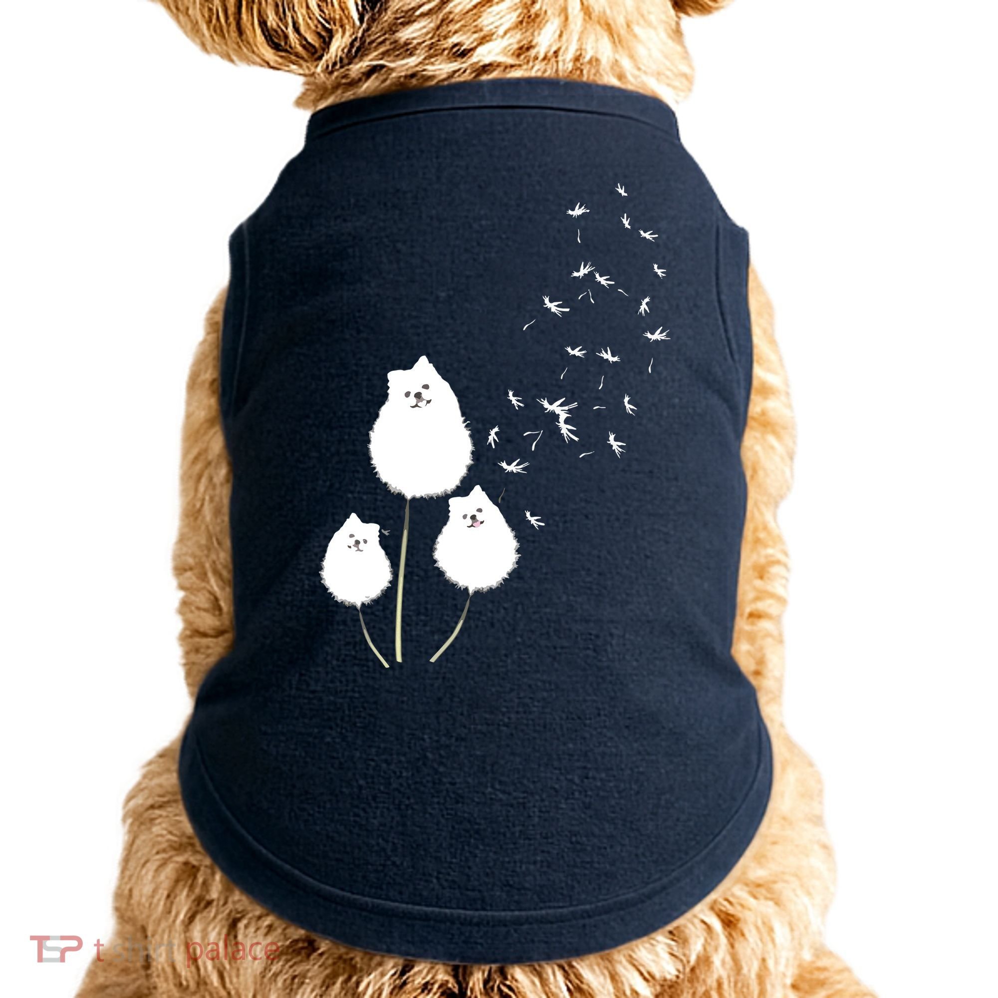 Pomeranian Dandelion Flower Tee Pomeranian Costume Gifts Doggie Tank