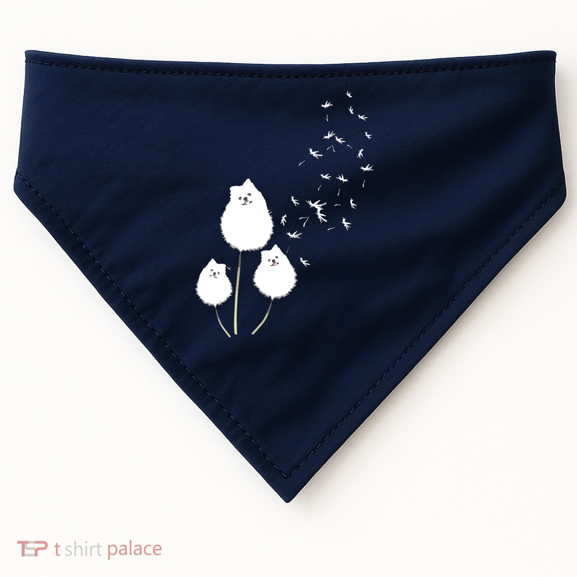 Pomeranian Dandelion Flower Tee Pomeranian Costume Gifts USA-Made Doggie Bandana