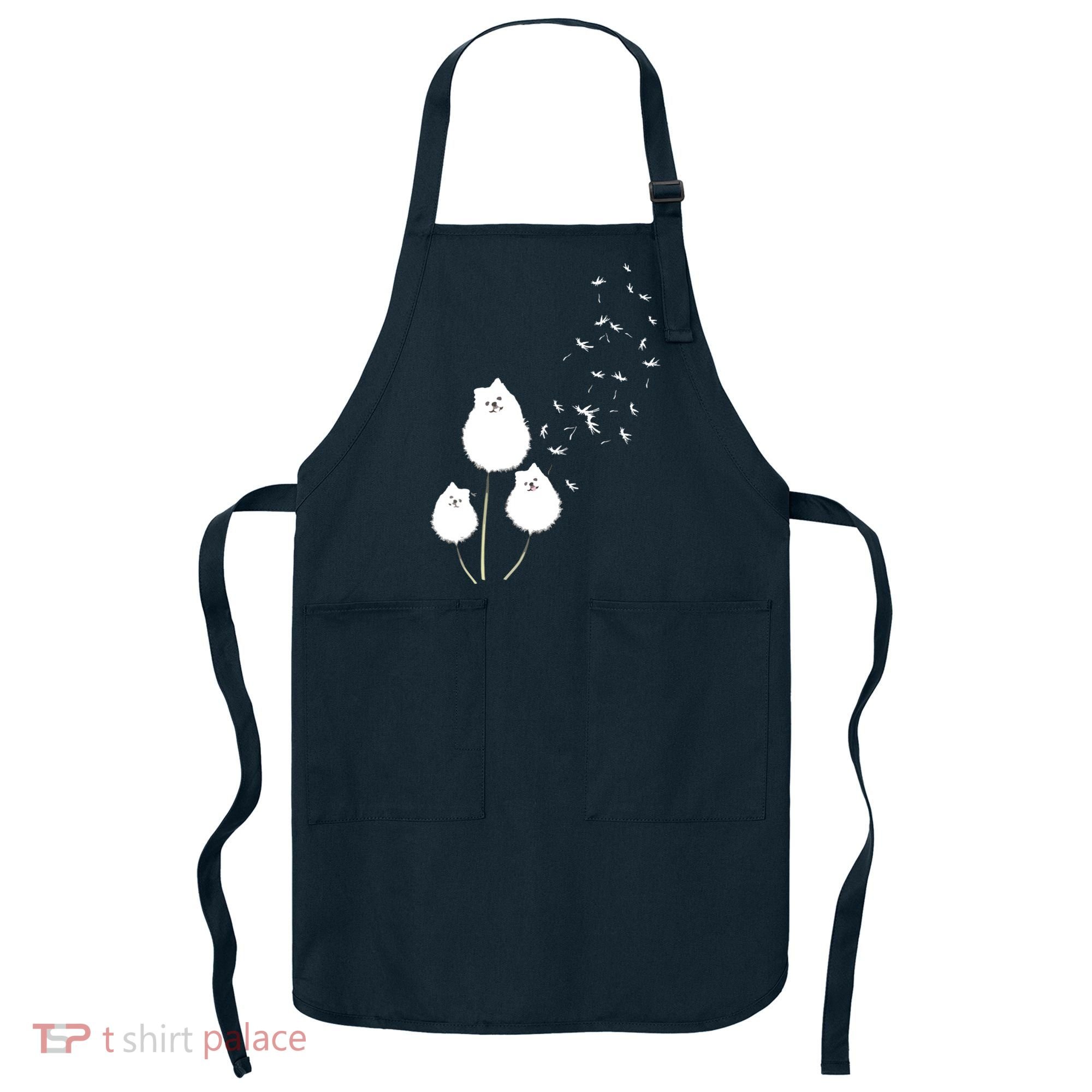 Pomeranian Dandelion Flower Tee Pomeranian Costume Gifts Apron