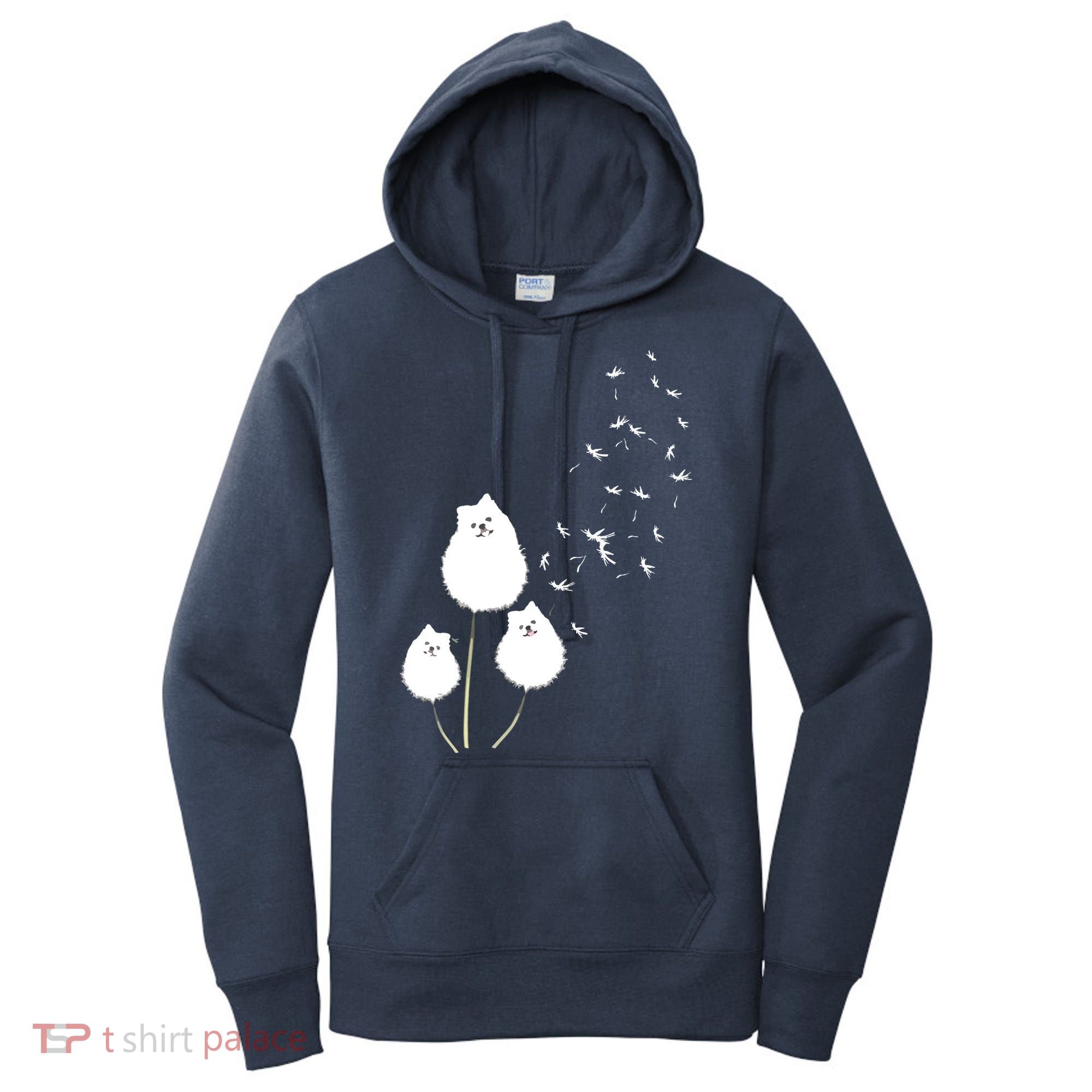 Pomeranian Dandelion Flower Tee Pomeranian Costume Gifts Women's Hoodie