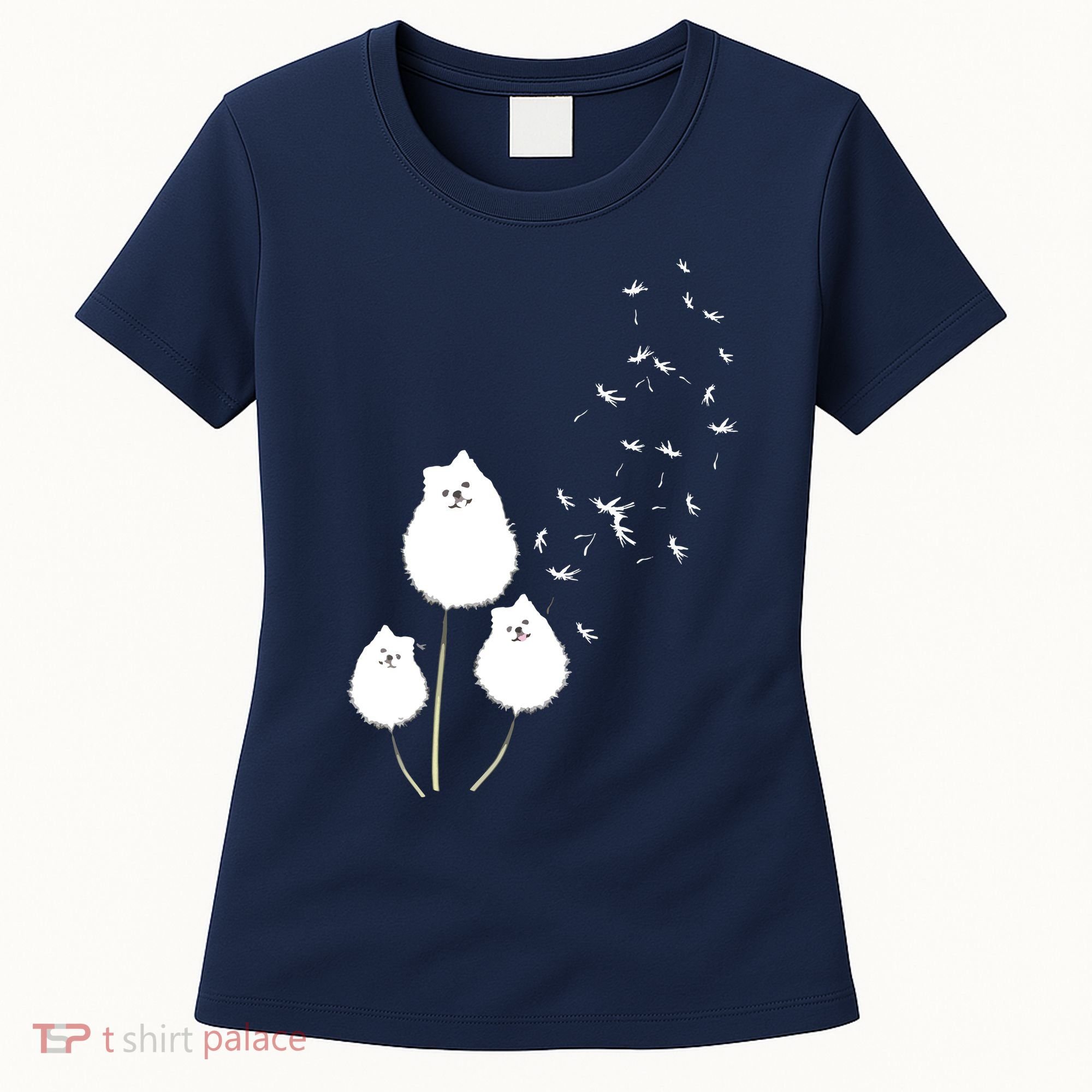 Pomeranian Dandelion Flower Tee Pomeranian Costume Gifts Women's T-Shirt