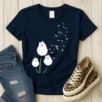 Pomeranian Dandelion Flower Tee Pomeranian Costume Gifts Women's T-Shirt thumb 3