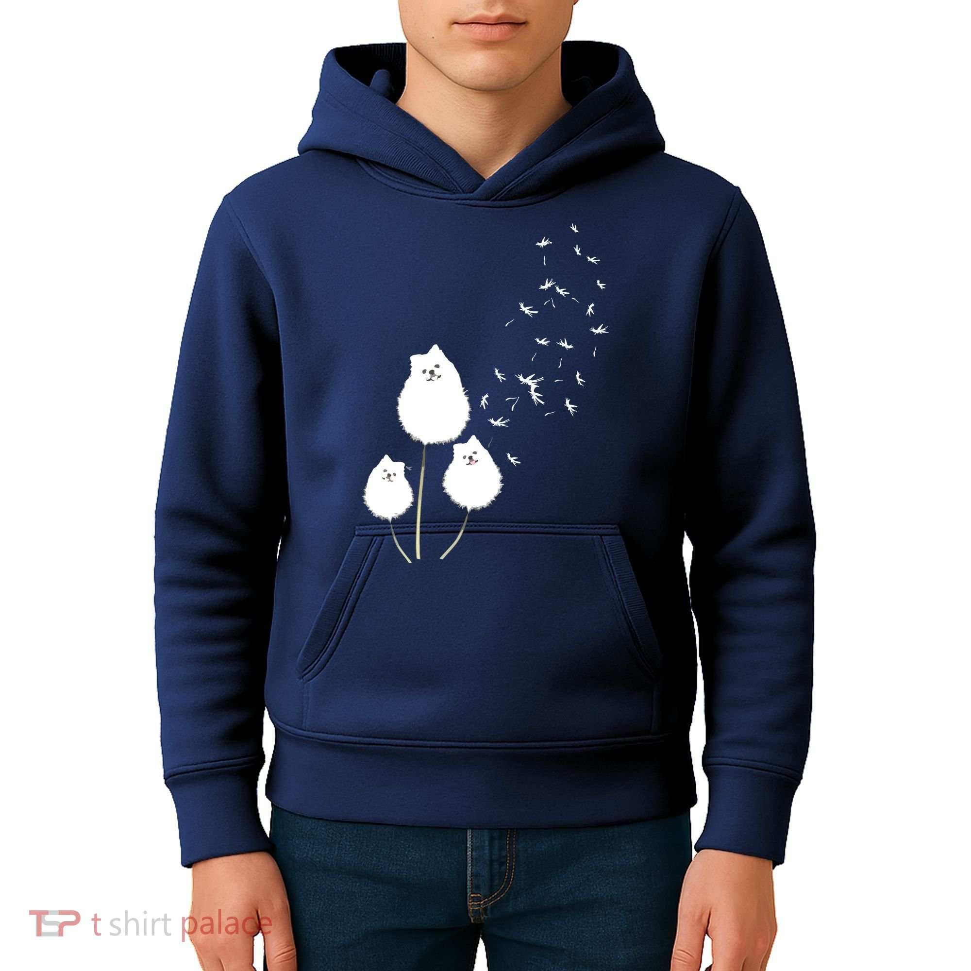 Pomeranian Dandelion Flower Tee Pomeranian Costume Gifts Kids Hoodie
