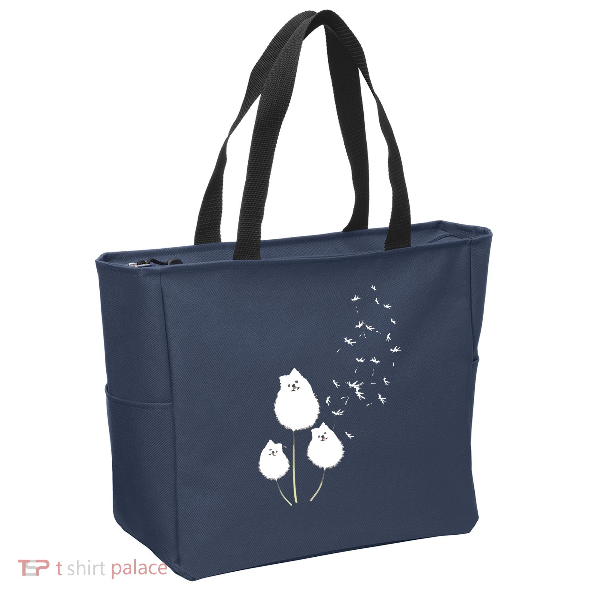 Pomeranian Dandelion Flower Tee Pomeranian Costume Gifts Tote Bag