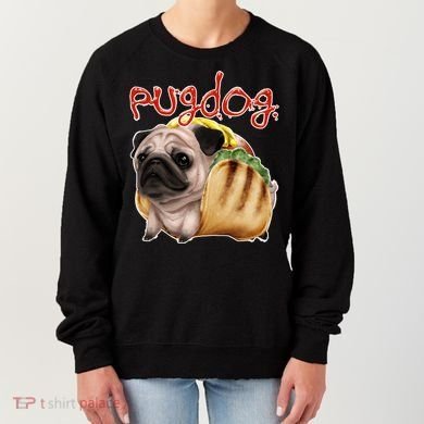 Pug Dog Funny Food Women's Sweatshirt