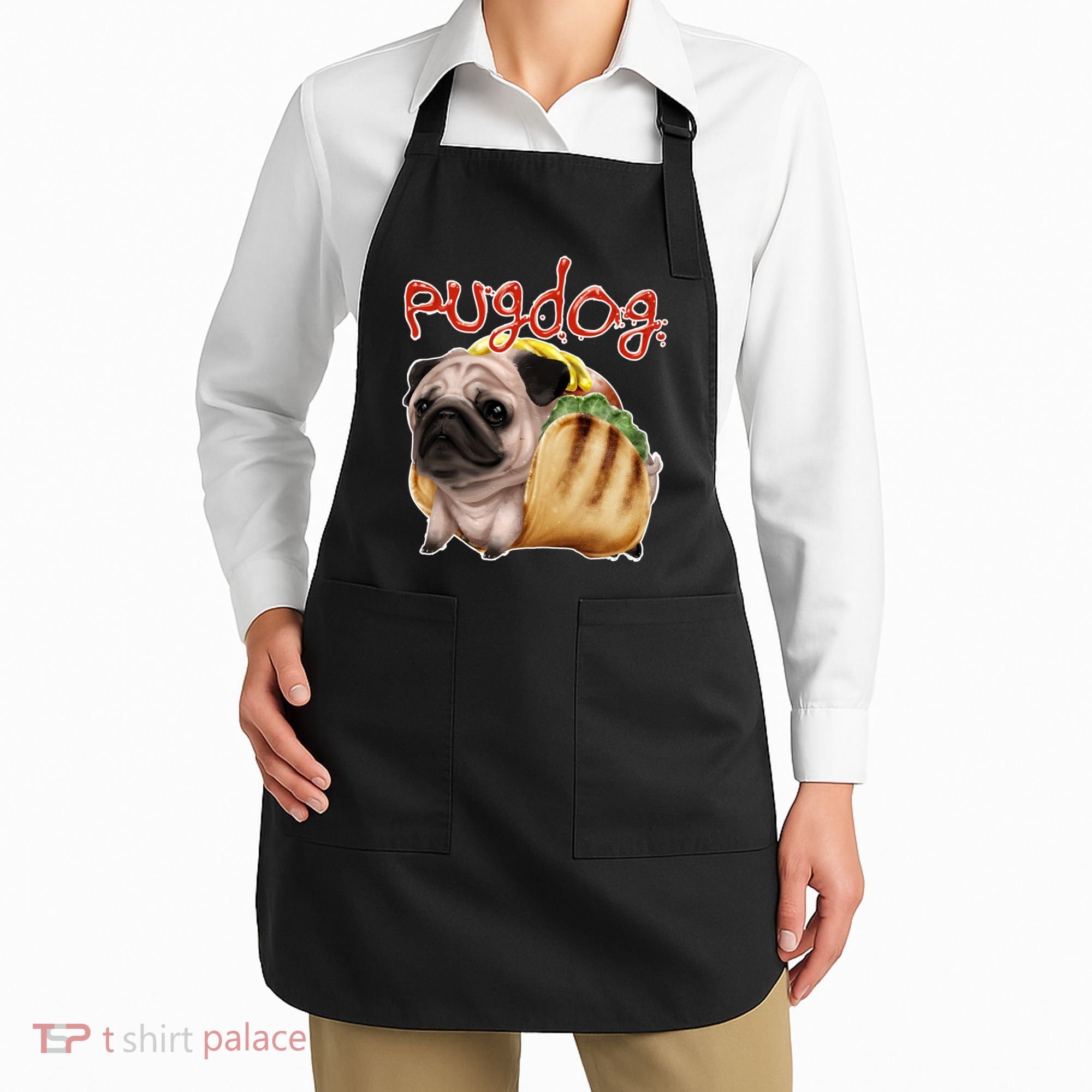 Pug Dog Funny Food Apron