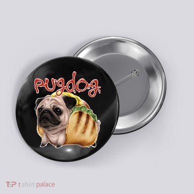 Pug Dog Funny Food Button