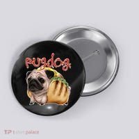 Pug Dog Funny Food Button thumb 0