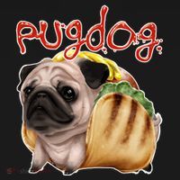 Pug Dog Funny Food Bucket Hat thumb 4