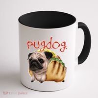 Pug Dog Funny Food Coffee Mug thumb 1