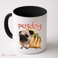 Pug Dog Funny Food Coffee Mug thumb 0
