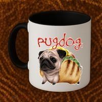 Pug Dog Funny Food Coffee Mug thumb 2