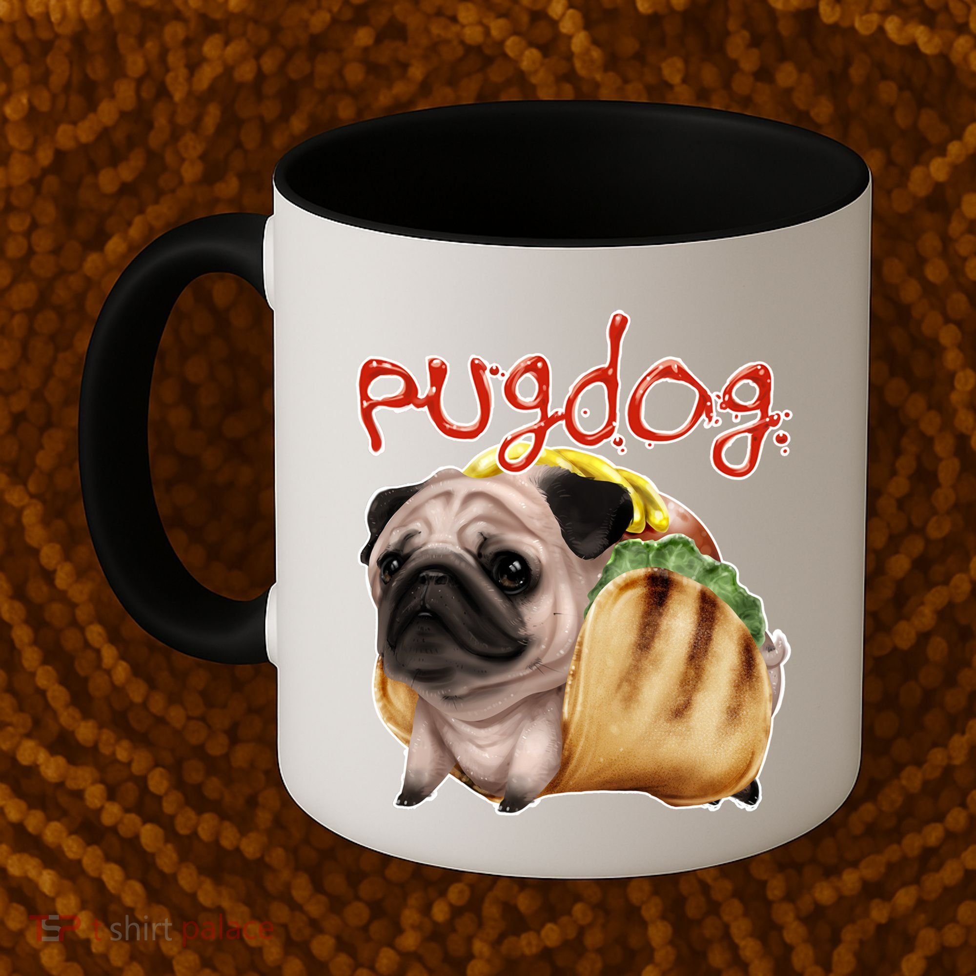 Pug Dog Funny Food Coffee Mug