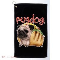 Pug Dog Funny Food Golf Towel thumb 0