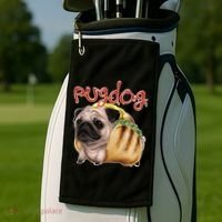 Pug Dog Funny Food Golf Towel thumb 2