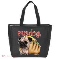 Pug Dog Funny Food Tote Bag thumb 0
