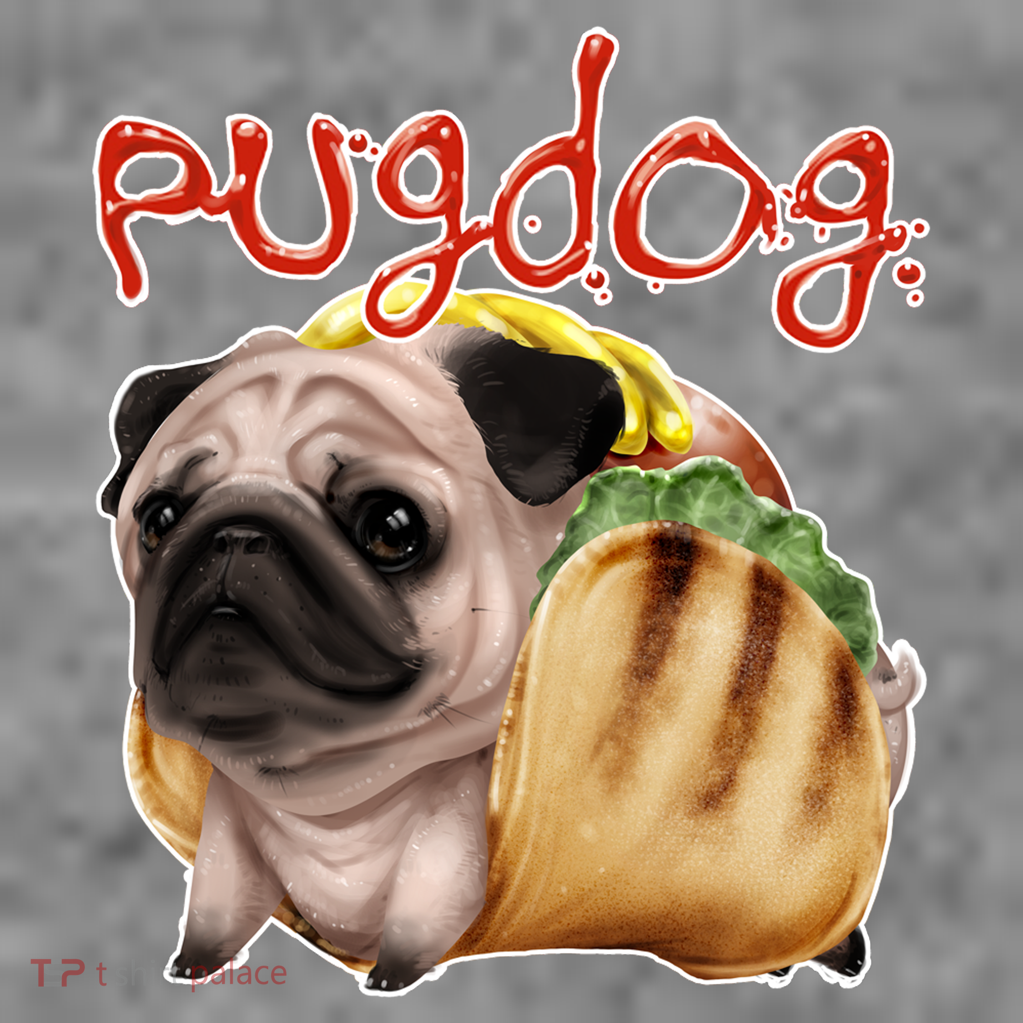 Pug Dog Funny Food Doggie Tank