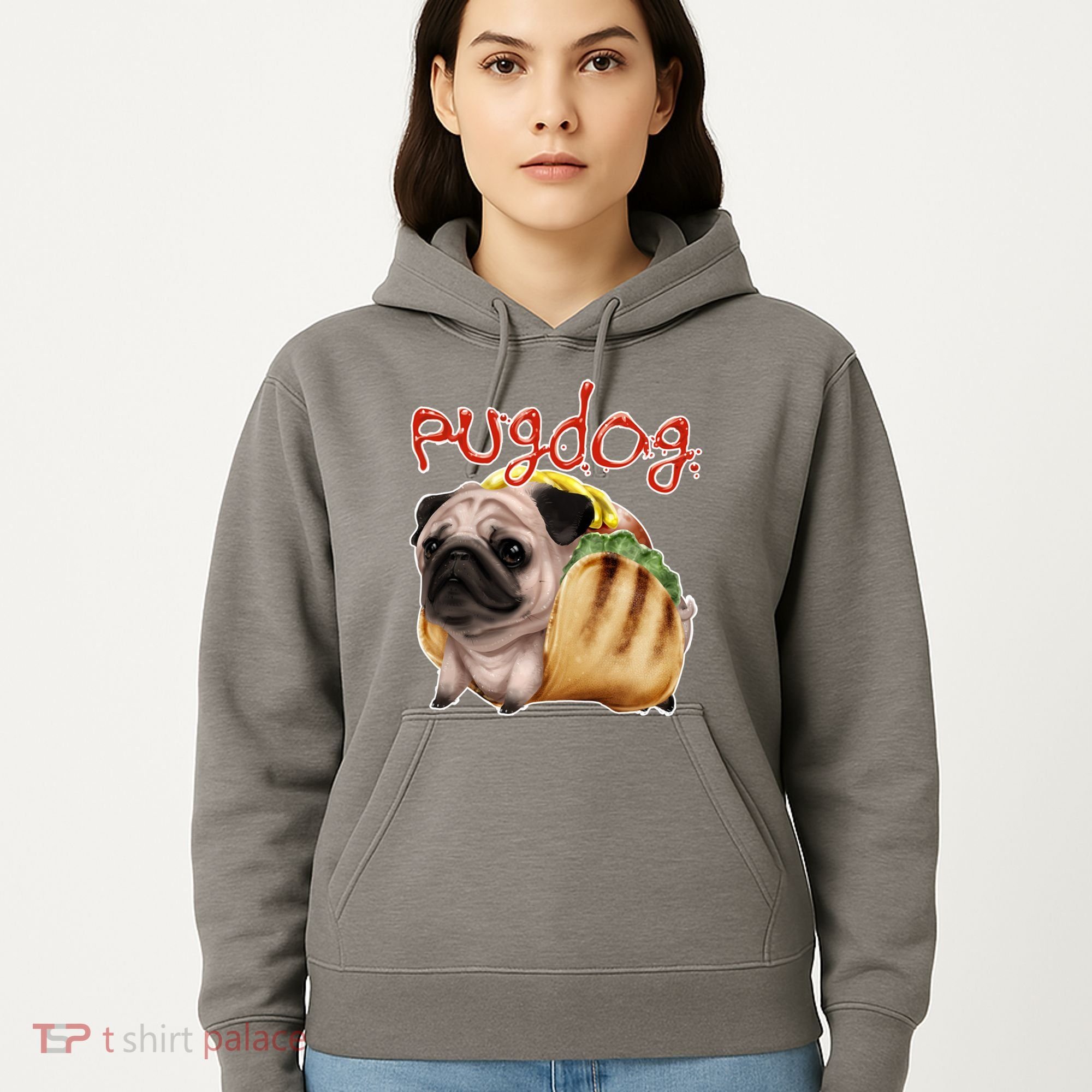Pug Dog Funny Food Hoodie
