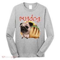 Pug Dog Funny Food Long Sleeve Shirt thumb 0